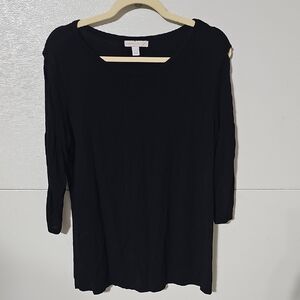 Westport Women's Black Top With Lattice Sleeve